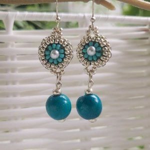 Wood?Dangle Bohemian Beaded Mini Earrings